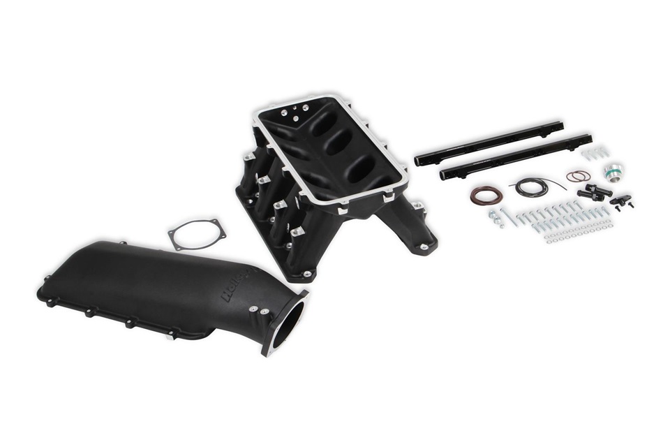 Holley EFI Gen III Hemi Hi-Ram Black Intake Manifold Kit - Click Image to Close